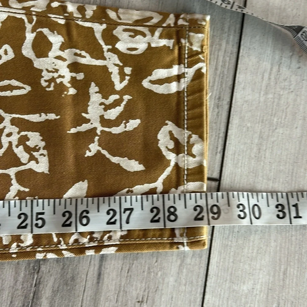 DVF X CURRENT/ELLIOT the classic skinny gold floral leaf pattern jeans size 27
